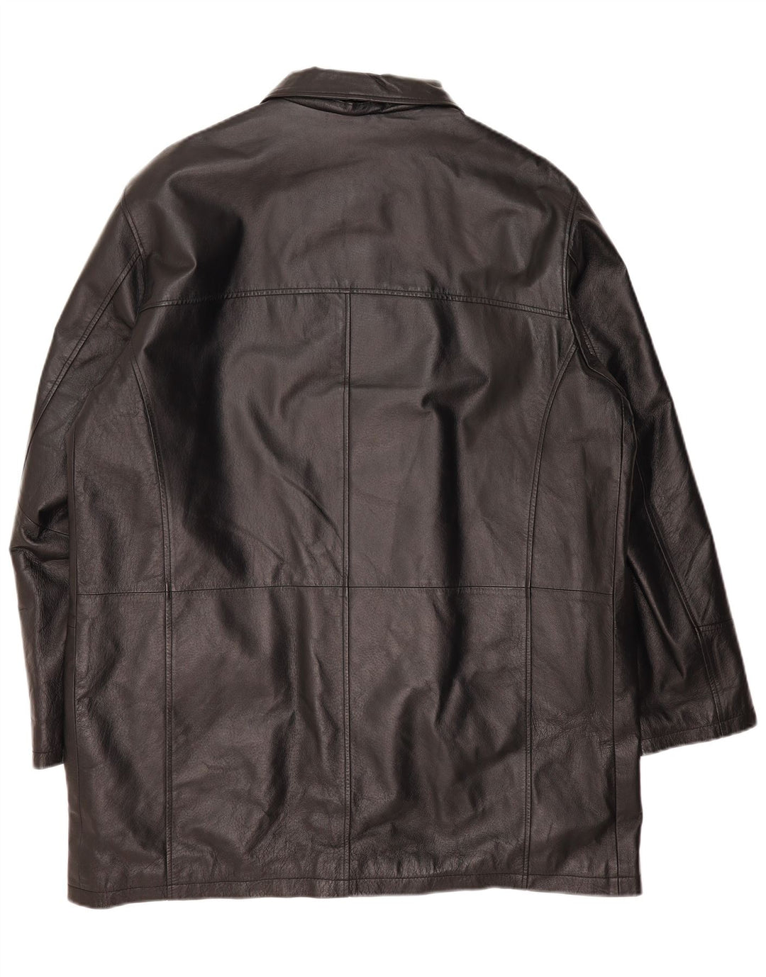 Vintage Mens Leather Coat IT 56 3XL Black Leather