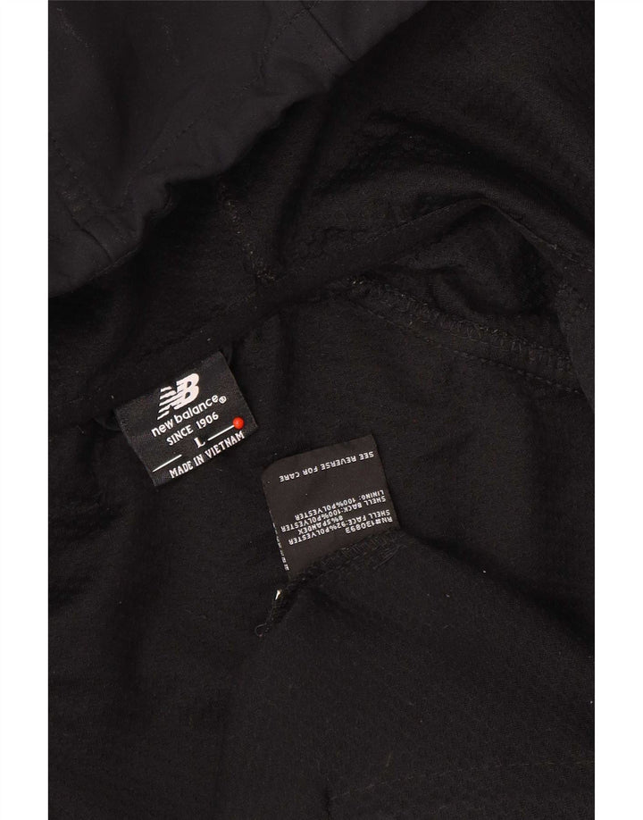 New Balance Mens Hooded Tracksuit Top Jacket Large Black Polyester