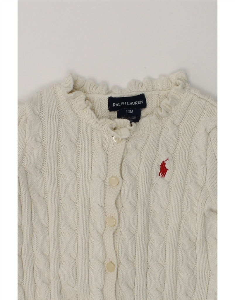 RALPH LAUREN Baby Girls Cardigan Sweater 9-12 Months Off White Cotton | Vintage Ralph Lauren | Thrift | Second-Hand Ralph Lauren | Used Clothing | Messina Hembry 