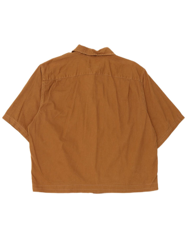 Wrangler Mens Short Sleeve Shirt XL Brown Cotton