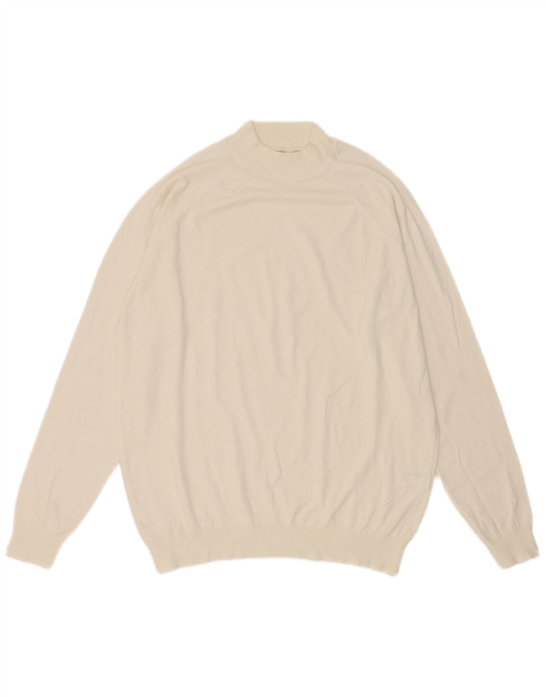 Zara Mens Turtle Neck Jumper Sweater Medium White Viscose