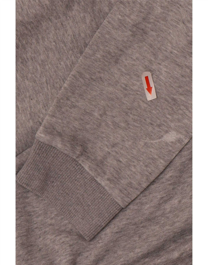 Adidas Mens Graphic Hoodie Jumper Medium Grey Flecked Cotton