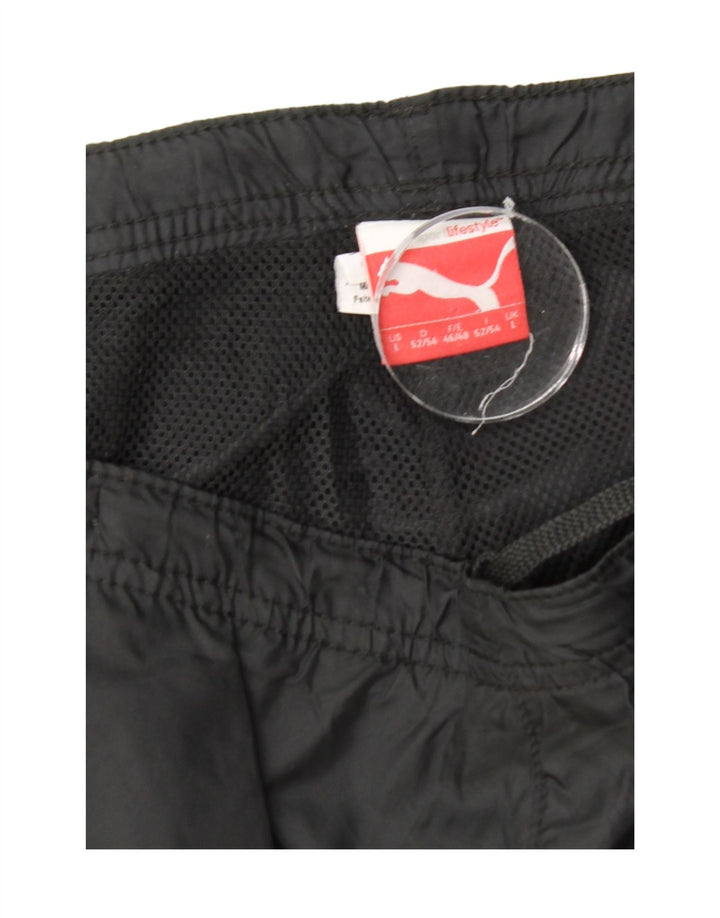 PUMA Mens Tracksuit Trousers Large  Black Nylon
