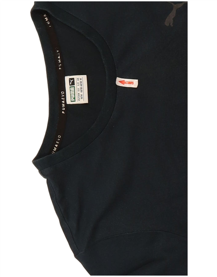 Puma Mens Graphic T-Shirt Top Medium Navy Blue Colourblock Cotton