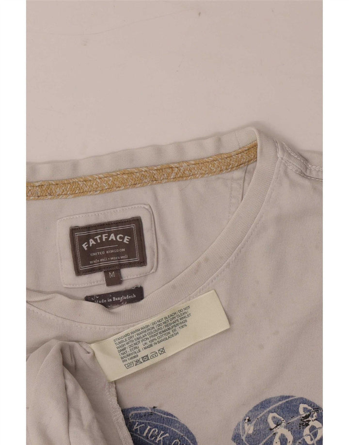 Fat Face Mens Graphic T-Shirt Top Medium White Cotton