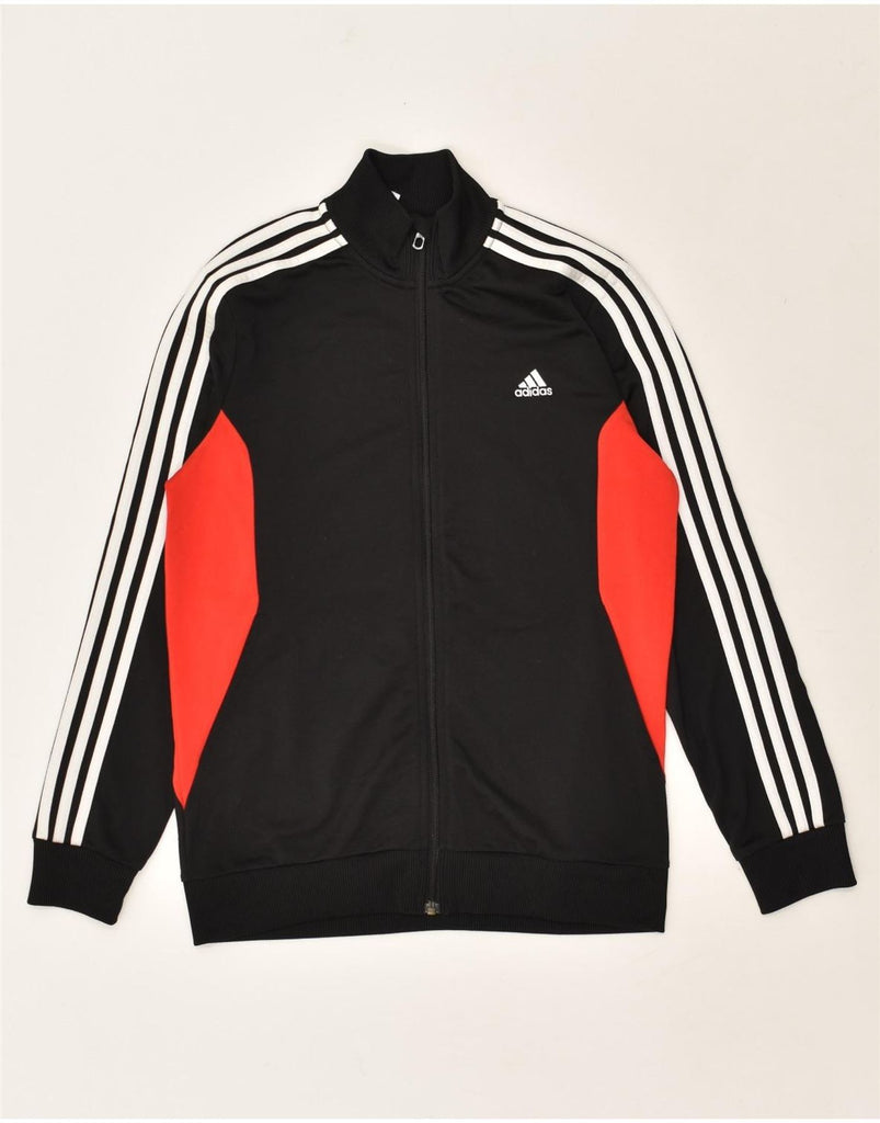 ADIDAS Boys Tracksuit Top Jacket 13-14 Years Black Colourblock Polyester | Vintage Adidas | Thrift | Second-Hand Adidas | Used Clothing | Messina Hembry 