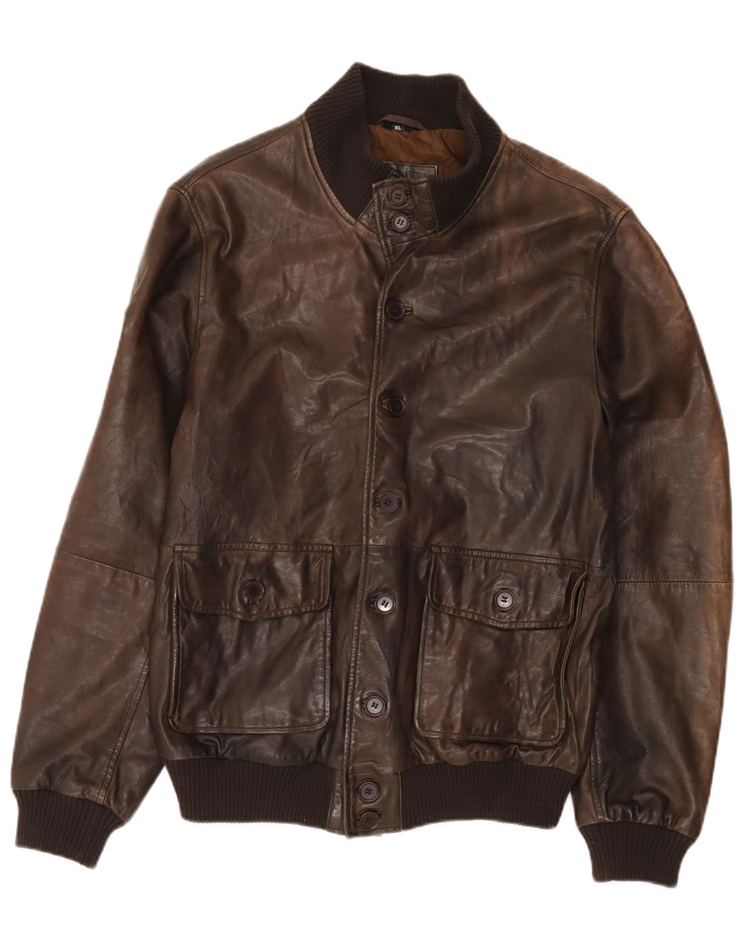 Minoronzoni 1953 Mens Leather Jacket UK 42 XL Brown Leather