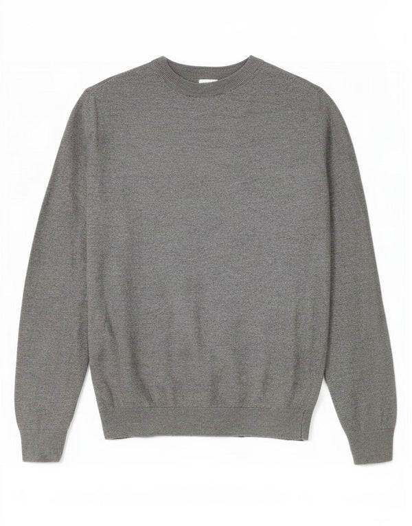 Zara Womens Crew Neck Jumper Sweater UK 14 Medium Grey Viscose