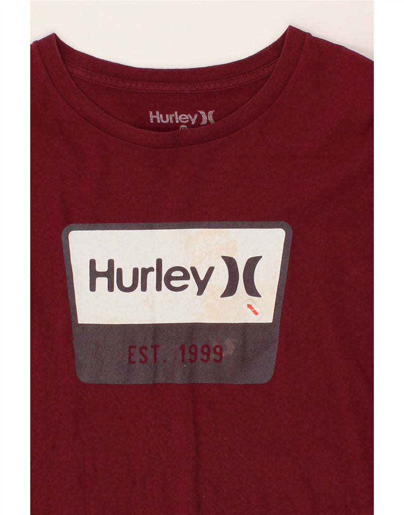 HURLEY Mens Graphic T-Shirt Top 2XL Maroon Cotton Vintage Hurley and Second-Hand Hurley from Messina Hembry 