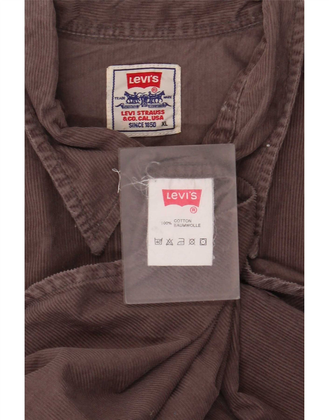 Levi's Mens Corduroy Shirt XL Brown Cotton
