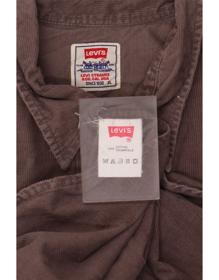 Levi's Mens Corduroy Shirt XL Brown Cotton