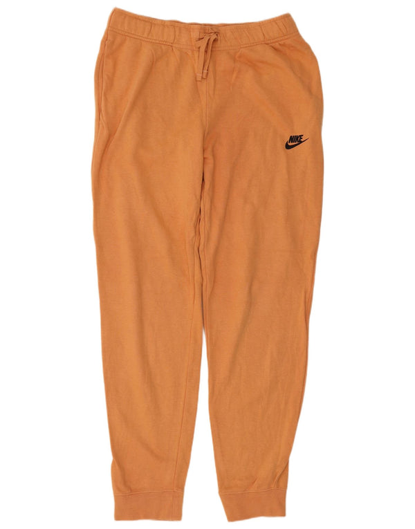 Nike Womens Tracksuit Trousers Joggers UK 14 Medium Orange Cotton