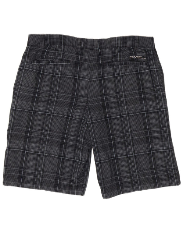 O'Neill Mens Chino Shorts W38 XL Navy Blue Plaid Polyester
