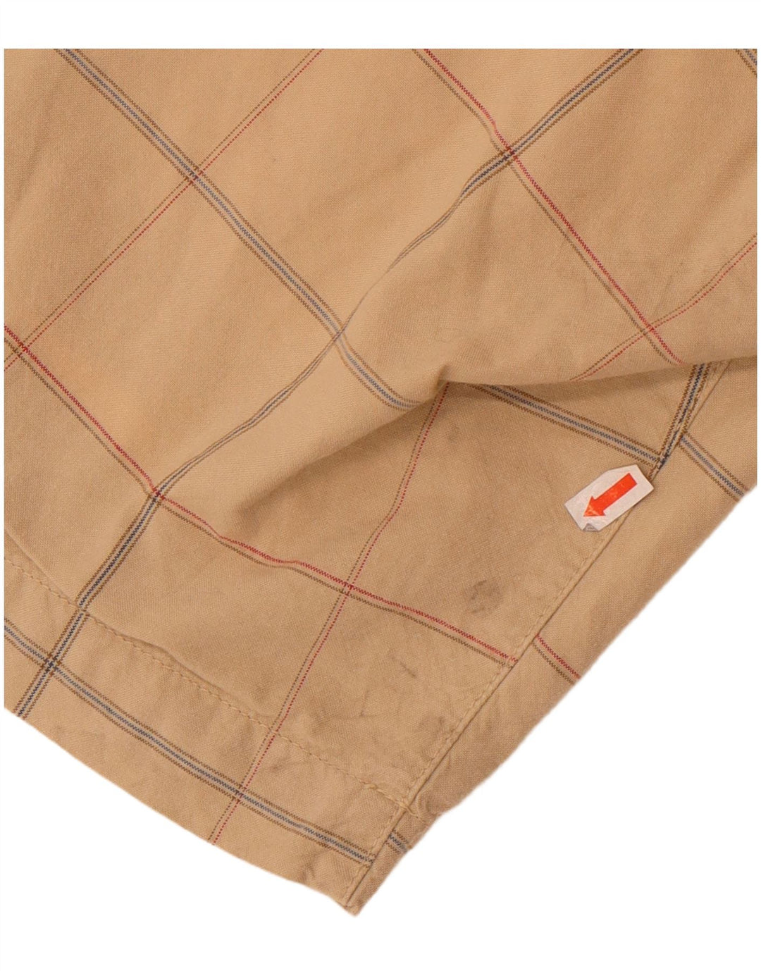 Converse Mens Chino Shorts Medium W32 Beige Check Cotton