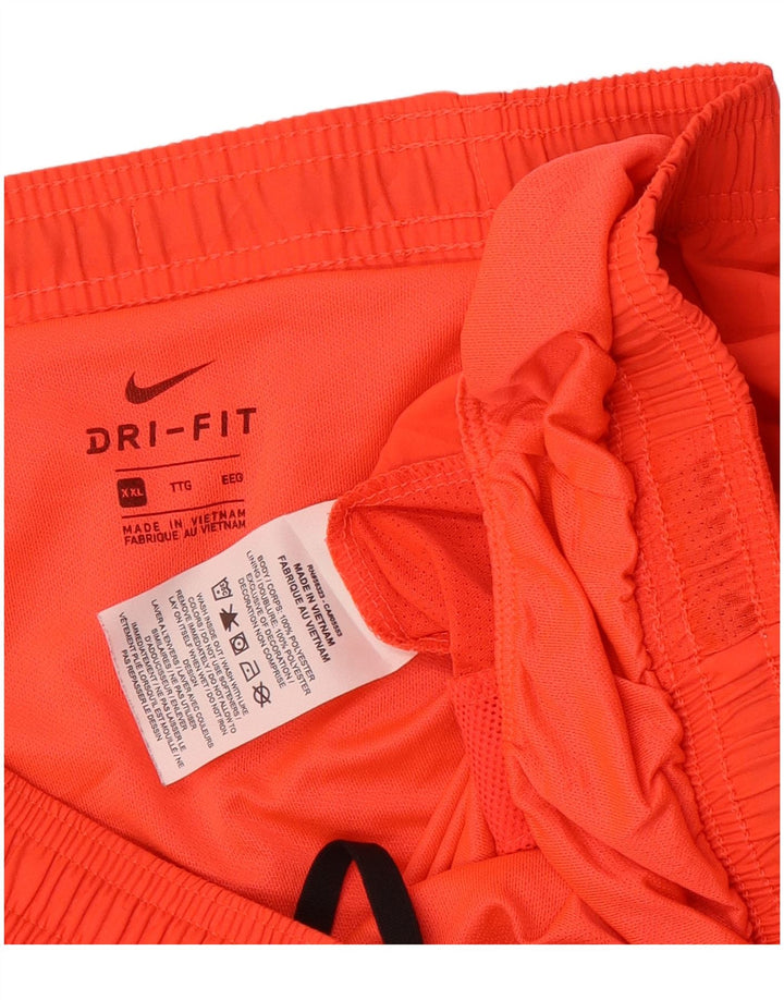 Nike Womens Dri Fit Sport Shorts UK 20 2XL  Orange Polyester