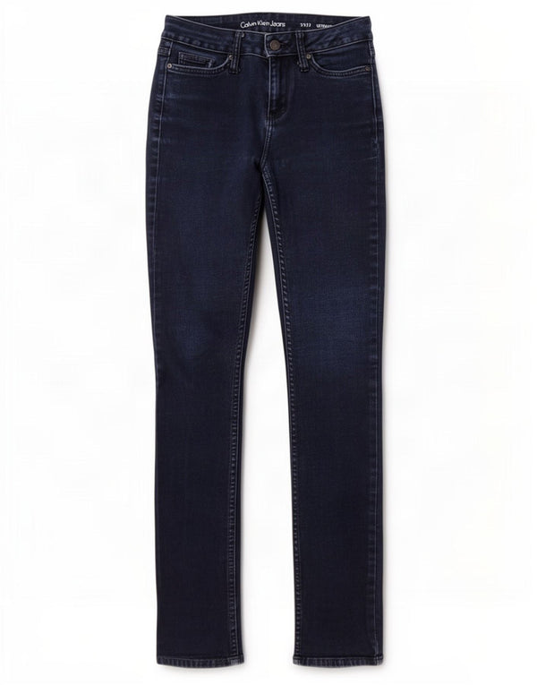 Calvin Klein Womens Ultimate Skinny Jeans US 2 XS W26 L32 Navy Blue Cotton