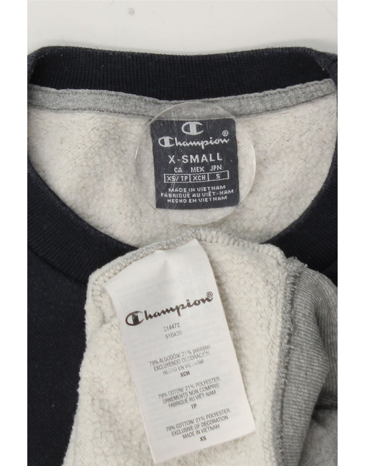 CHAMPION Mens Sweatshirt Jumper XS Grey Colourblock Cotton