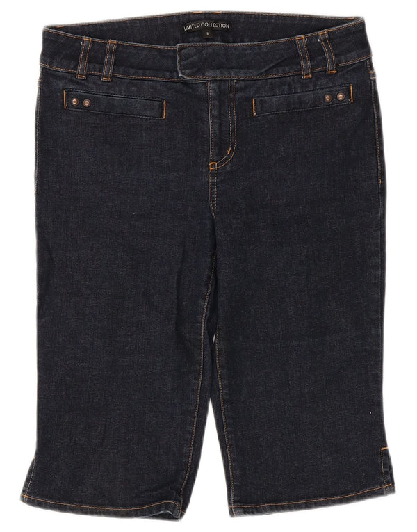 Marks & Spencer Womens Bermuda Denim Shorts UK 8 Small W30 Navy Blue Cotton
