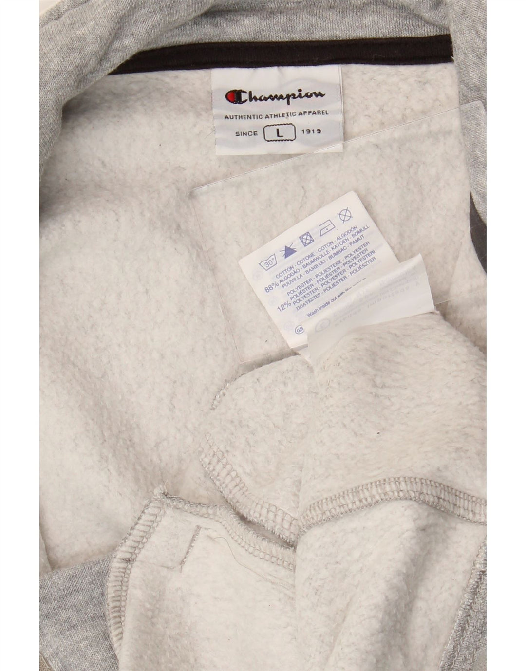 Champion Womens Tracksuit Top Jacket UK 16 Large Grey Colourblock Cotton