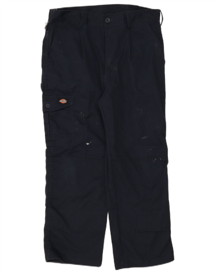 Dickies Mens Straight Cargo Trousers W34 L26 Navy Blue Polyester