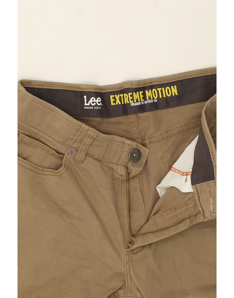 LEE Mens Extreme Motion Tapered Casual Trousers W32 L30 Brown Cotton | Vintage Lee | Thrift | Second-Hand Lee | Used Clothing | Messina Hembry 