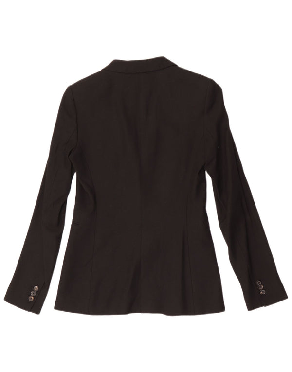 MASSIMO DUTTI Womens 1 Button Blazer Jacket EU 34 XS Black Wool