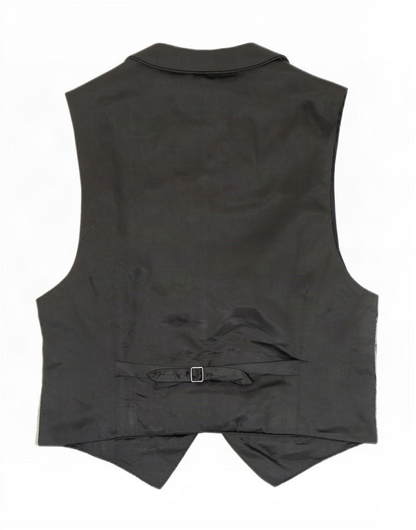 Vintage Mens Abstract Pattern Waistcoat Small Grey Rayon