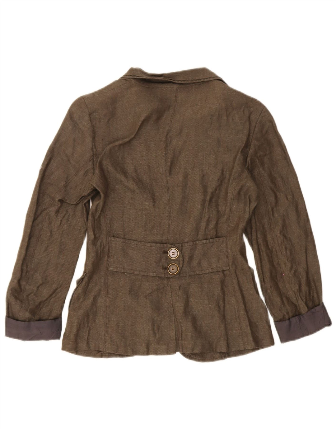 Max & Co. Womens 2 Button Blazer Jacket UK 6 XS Brown Linen