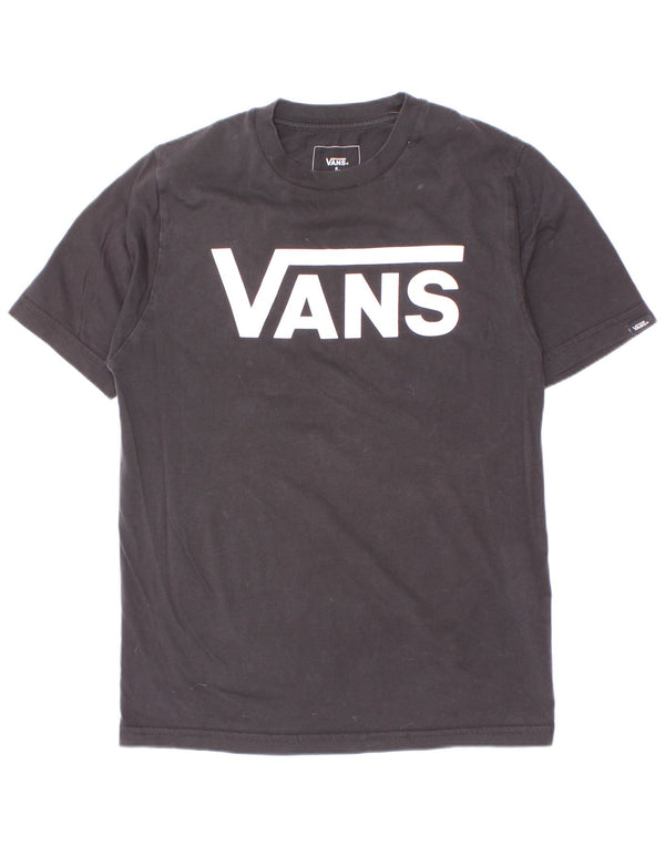 Vans Boys Classic Fit Graphic T-Shirt Top 8-9 Years Small Black Cotton