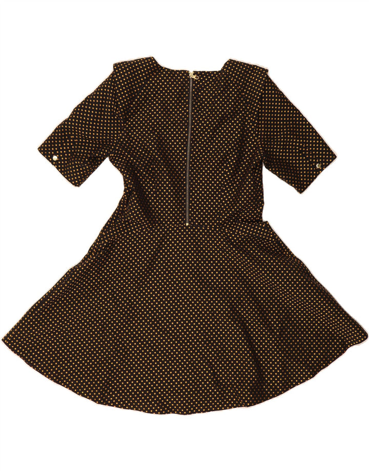 TED BAKER Womens A-Line Dress Size 4 Large Black Polka Dot Polyester Vintage Ted Baker and Second-Hand Ted Baker from Messina Hembry 