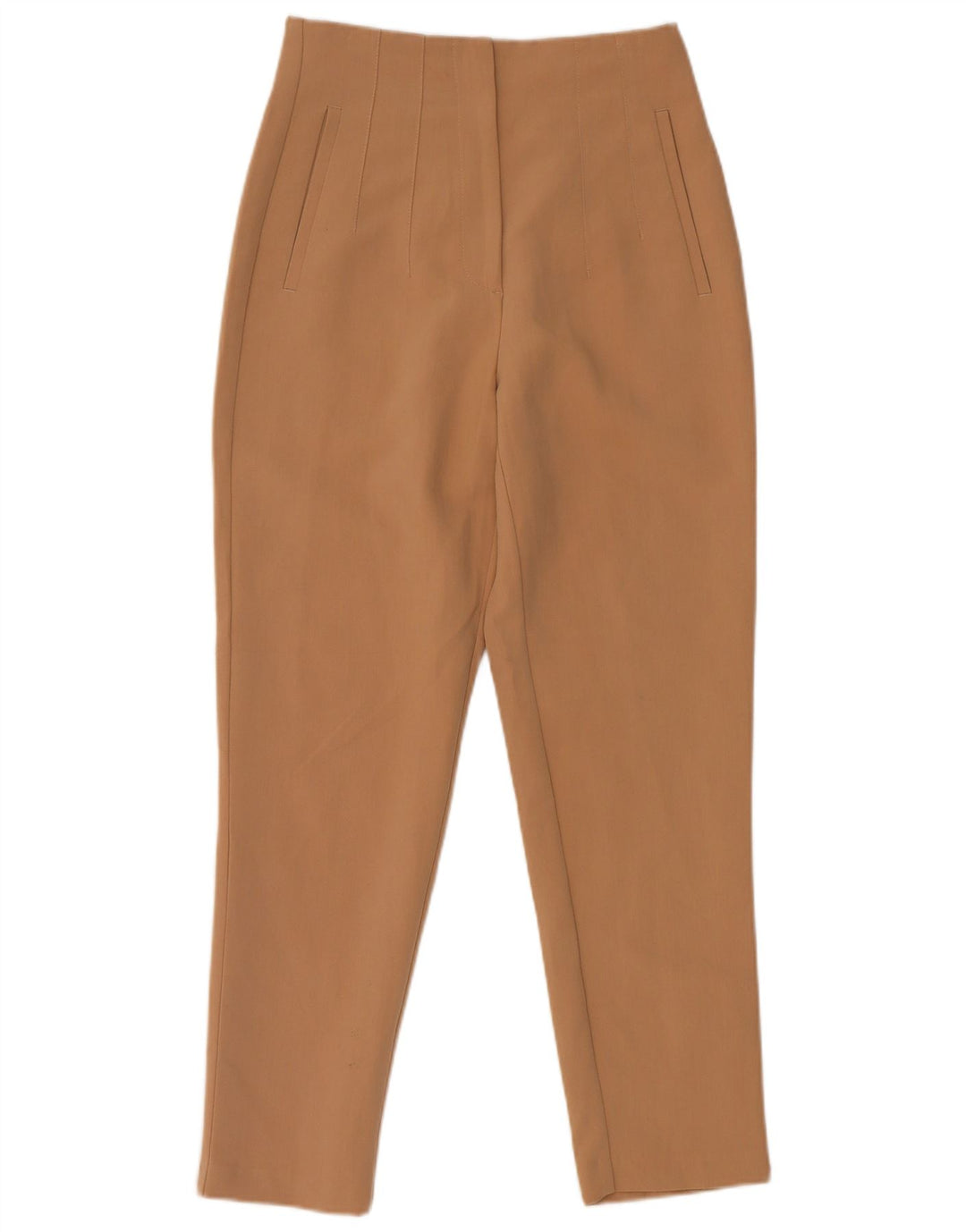 Zara Womens Tapered Chino Trousers Small W26 L26 Brown Polyester