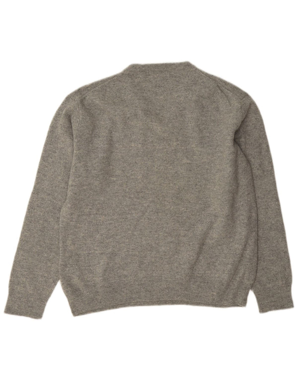 Gant Womens V-Neck Jumper Sweater UK 18 XL Grey Wool