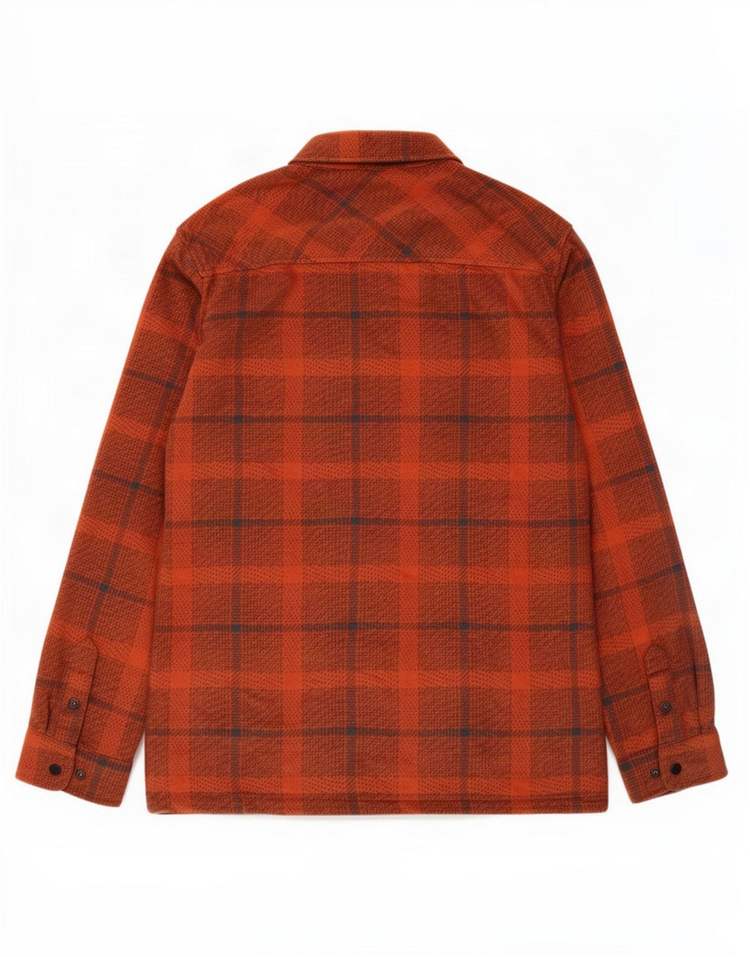 O'Neill Mens Fleece Shirt Large Orange Check Polyester