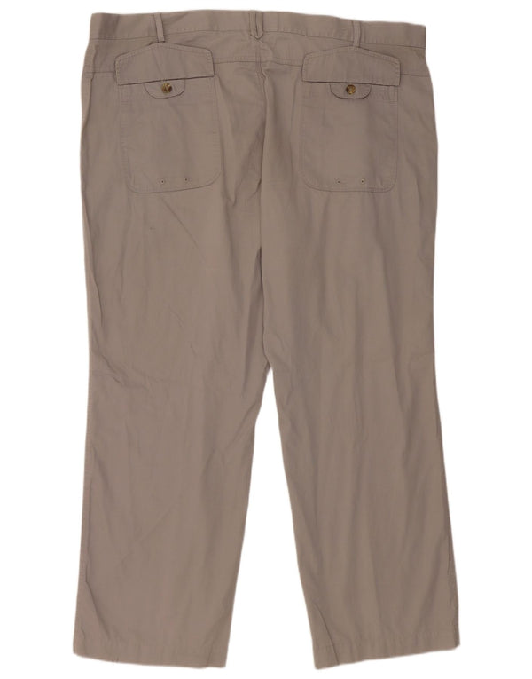 Marks & Spencer Womens Straight Chino Trousers W44 L29 Grey Cotton