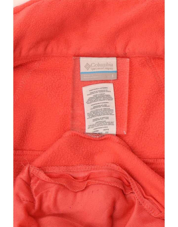 COLUMBIA Womens Fleece Jacket UK 10 Small Orange Polyester