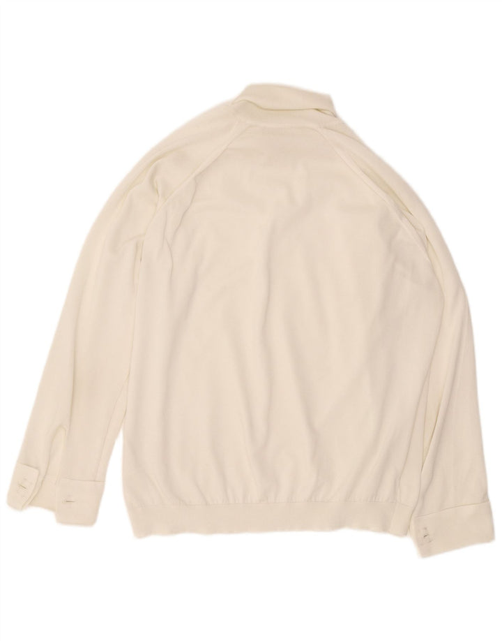 Vintage Womens Oversized Long Sleeve Blouse Top UK 16 Large White