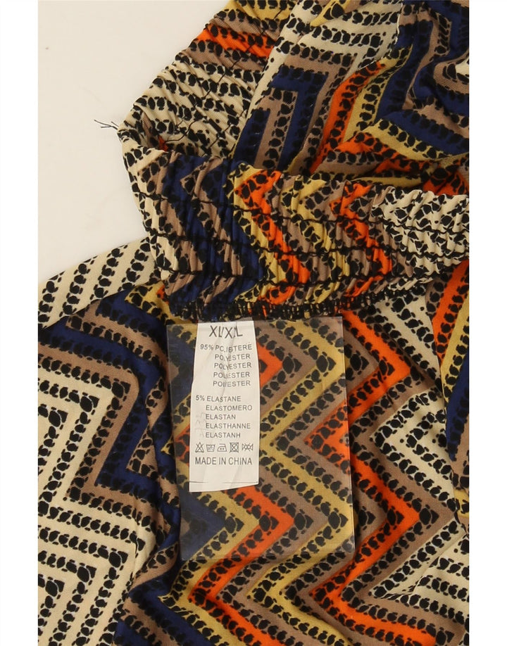 VINTAGE Womens Trousers UK 18 XL  Multicoloured Chevron Polyester Vintage Vintage and Second-Hand Vintage from Messina Hembry 