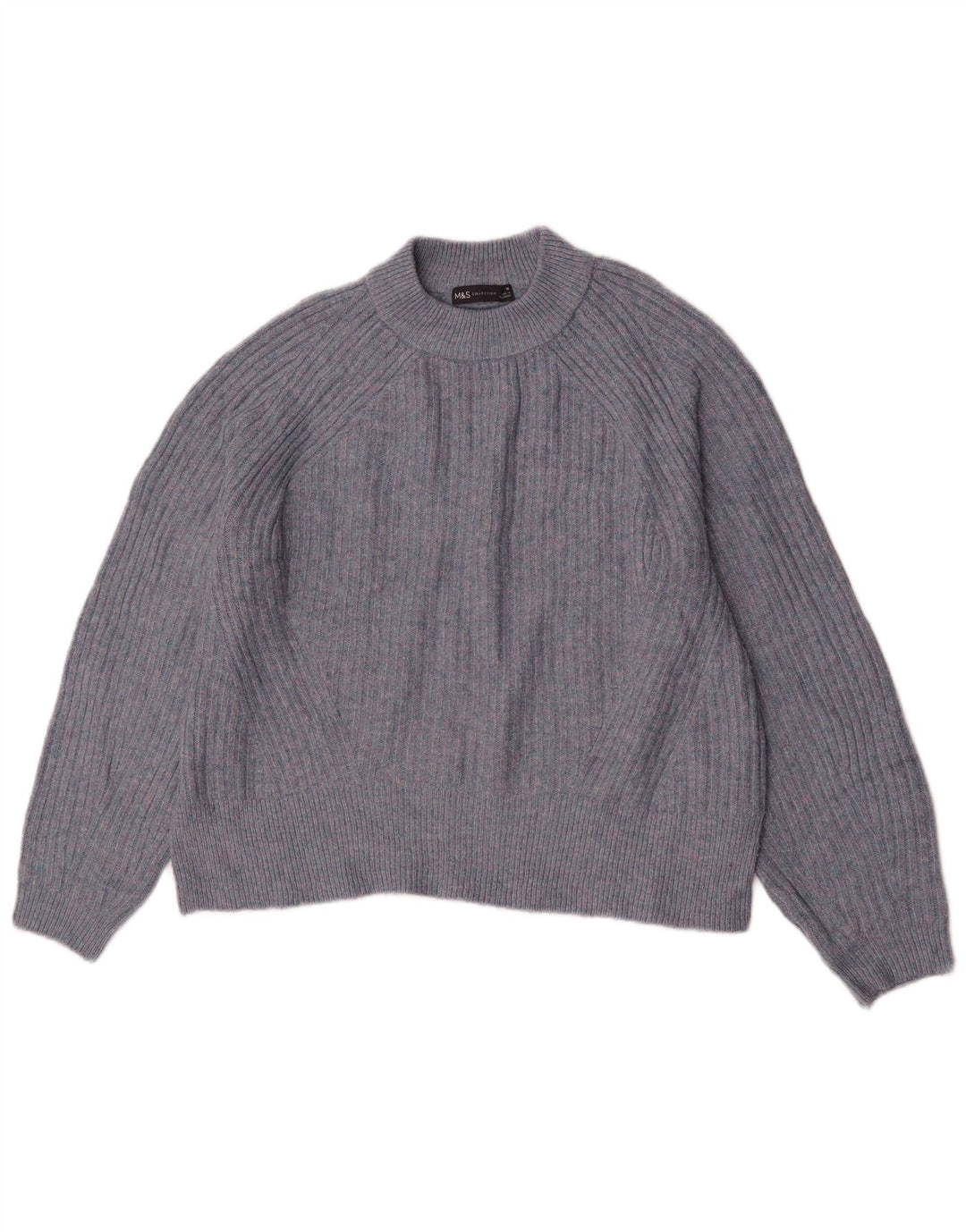 Marks & Spencer Womens Crew Neck Jumper Sweater UK 14 Medium Navy Blue
