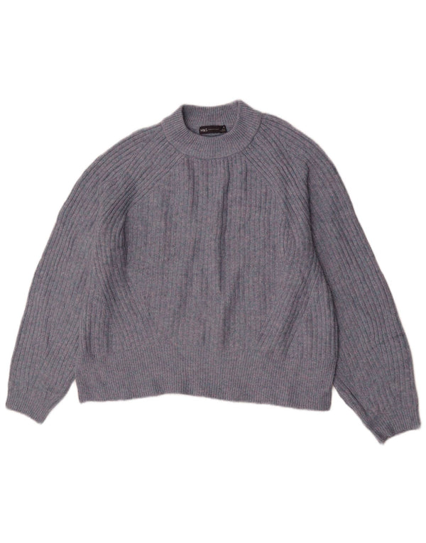Marks & Spencer Womens Crew Neck Jumper Sweater UK 14 Medium Navy Blue