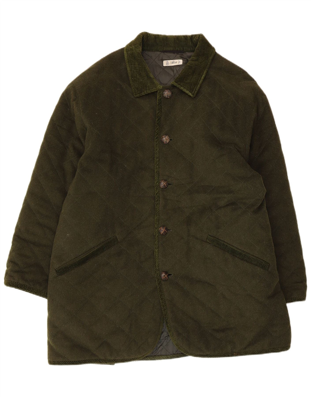 Vintage Mens Quilted Jacket Size 40 Large Green