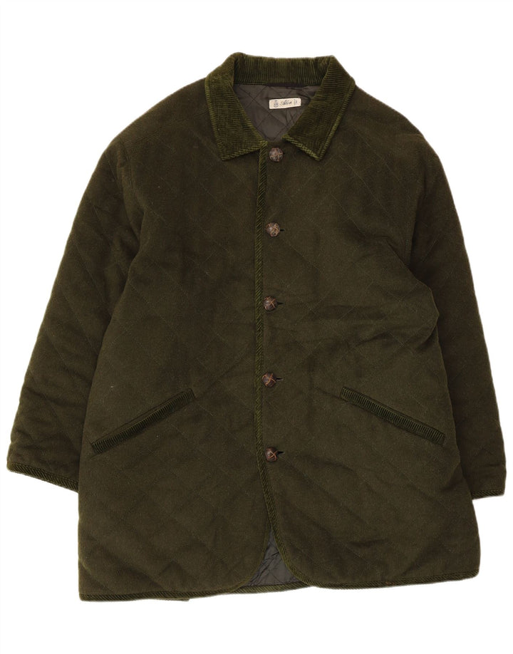 Vintage Mens Quilted Jacket Size 40 Large Green