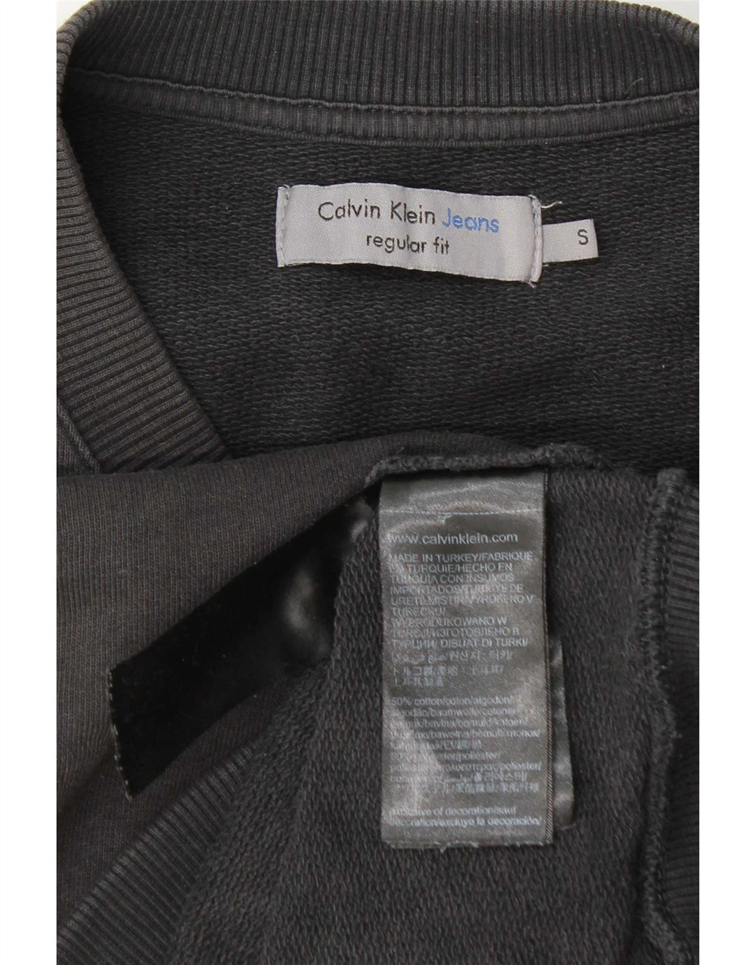 Calvin Klein Jeans Mens Regular Fit Sweatshirt Jumper Small Grey Cotton