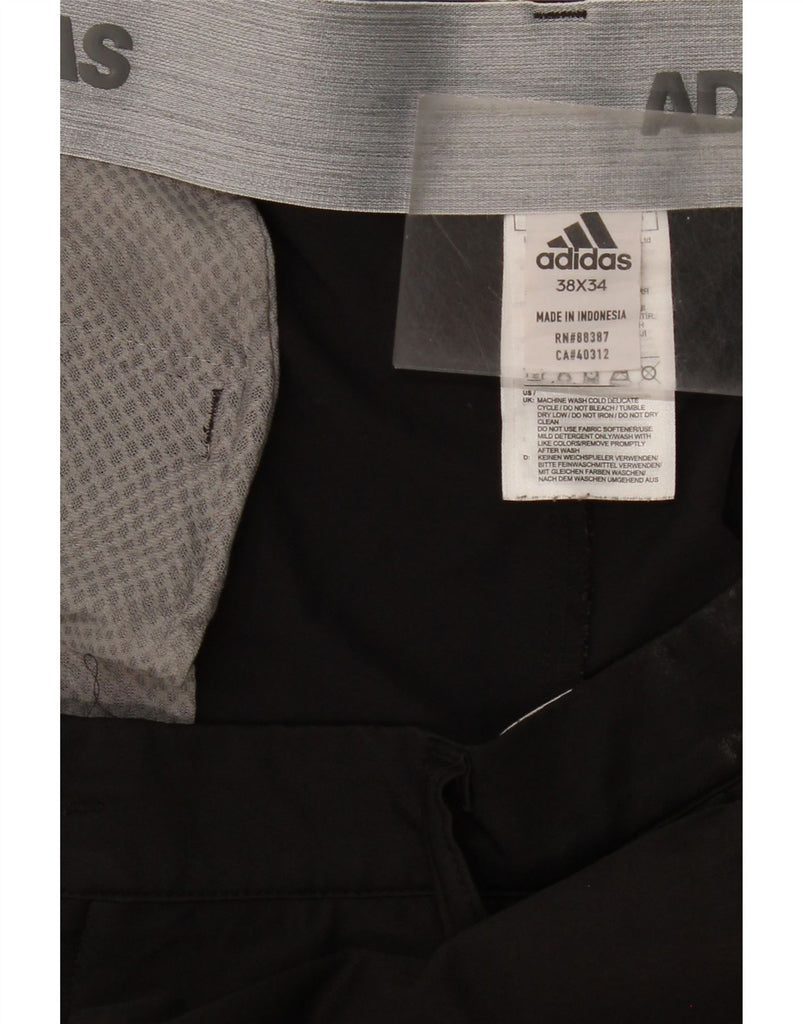 ADIDAS Mens Straight Chino Trousers W38 L34 Black Polyester Vintage Adidas and Second-Hand Adidas from Messina Hembry 