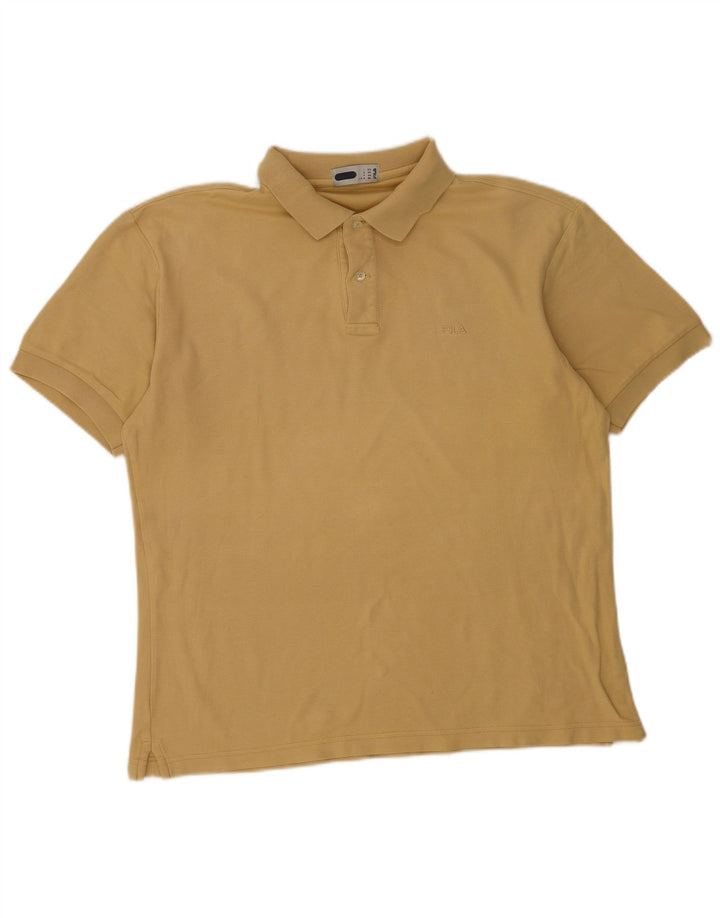 Fila Mens Polo Shirt IT 52 Large Beige Cotton
