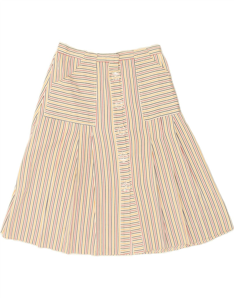 VINTAGE Womens A-Line Skirt W28 Medium Beige Striped | Vintage Vintage | Thrift | Second-Hand Vintage | Used Clothing | Messina Hembry 