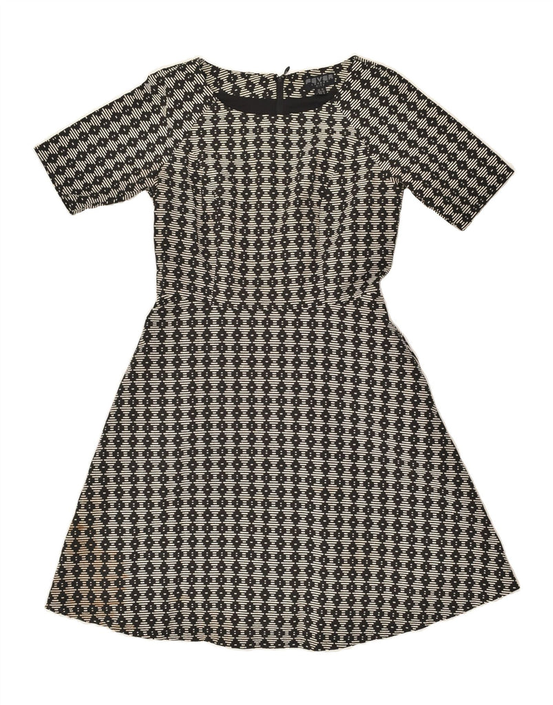 FEVER Womens A-Line Dress UK 10 Small  Grey Argyle/Diamond Polyester | Vintage Fever | Thrift | Second-Hand Fever | Used Clothing | Messina Hembry 