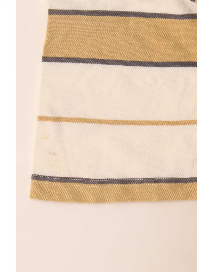 Lotto Mens Polo Shirt Large White Striped