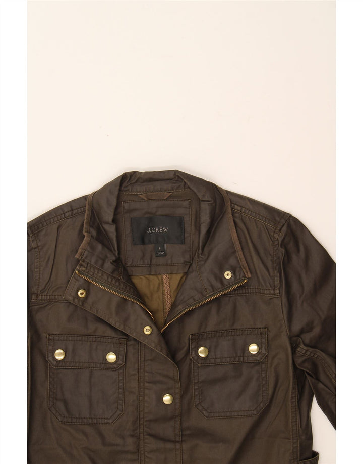 J. CREW Womens Utility Jacket UK 10 Small Brown Cotton