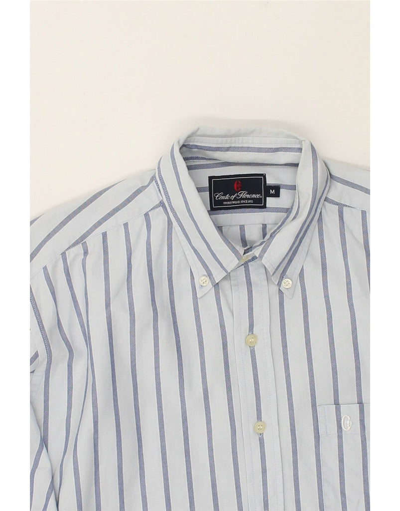 CONTE OF FLORENCE Mens Shirt Medium Blue Striped Cotton | Vintage Conte of Florence | Thrift | Second-Hand Conte of Florence | Used Clothing | Messina Hembry 