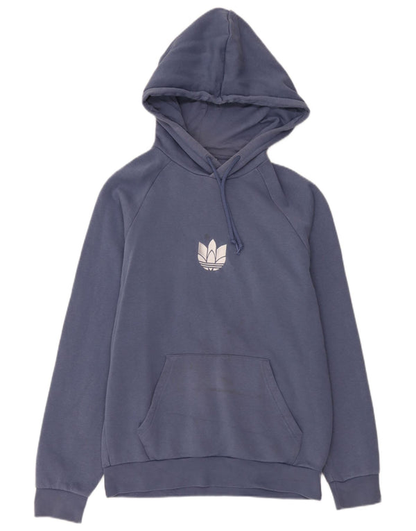 Adidas Mens Graphic Hoodie Jumper Small Navy Blue Cotton